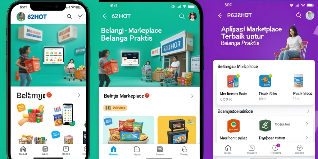 Antarmuka aplikasi 62HOT yang mudah digunakan untuk belanja online.
