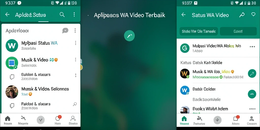 Tampilan antarmuka aplikasi 93337 untuk Status WA Video.