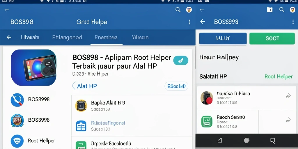 Tampilan antarmuka utama BOS898 untuk mengelola root.