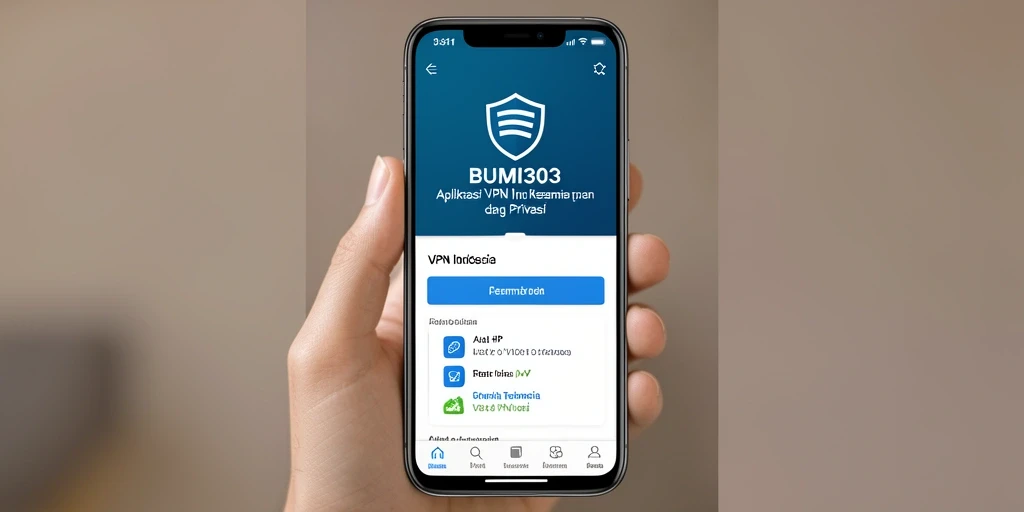 Antarmuka BUMI303 yang ramah pengguna untuk VPN Indonesia.