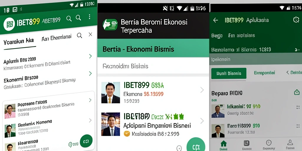 Tampilan antarmuka utama IBET899 dengan fitur berita ekonomi.