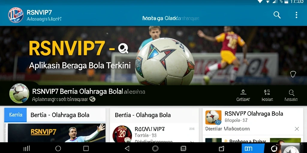 Tampilan antarmuka RSNVIP7 menampilkan berita olahraga bola terbaru.
