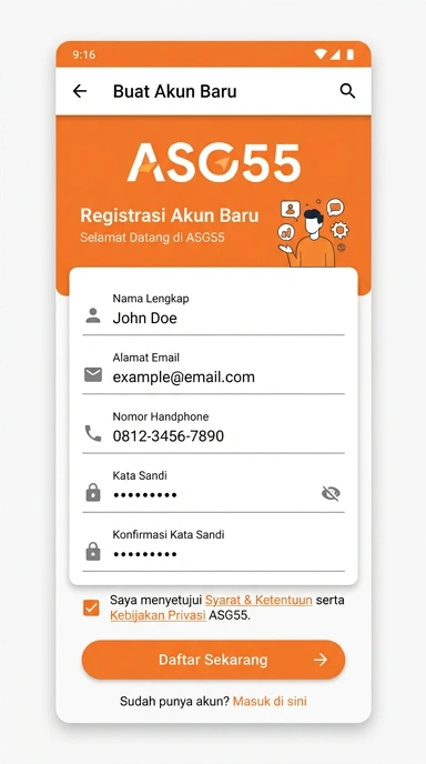 Panduan Membuat Akun Baru di asg55